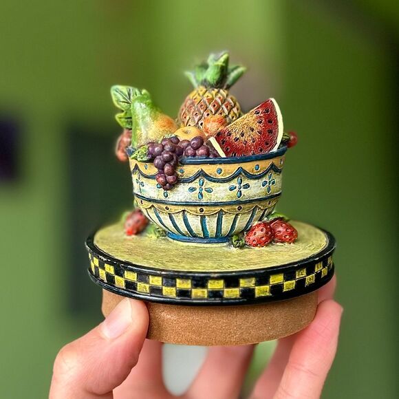 Other - VTG 3D Textured Overfilled Charming Fruit Bowl Dainty Mini Accent Decor